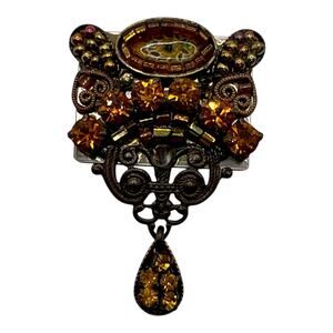 AYALA BAR Signed Beautiful Vintage Rhinestone Brooch Pin Jewelry